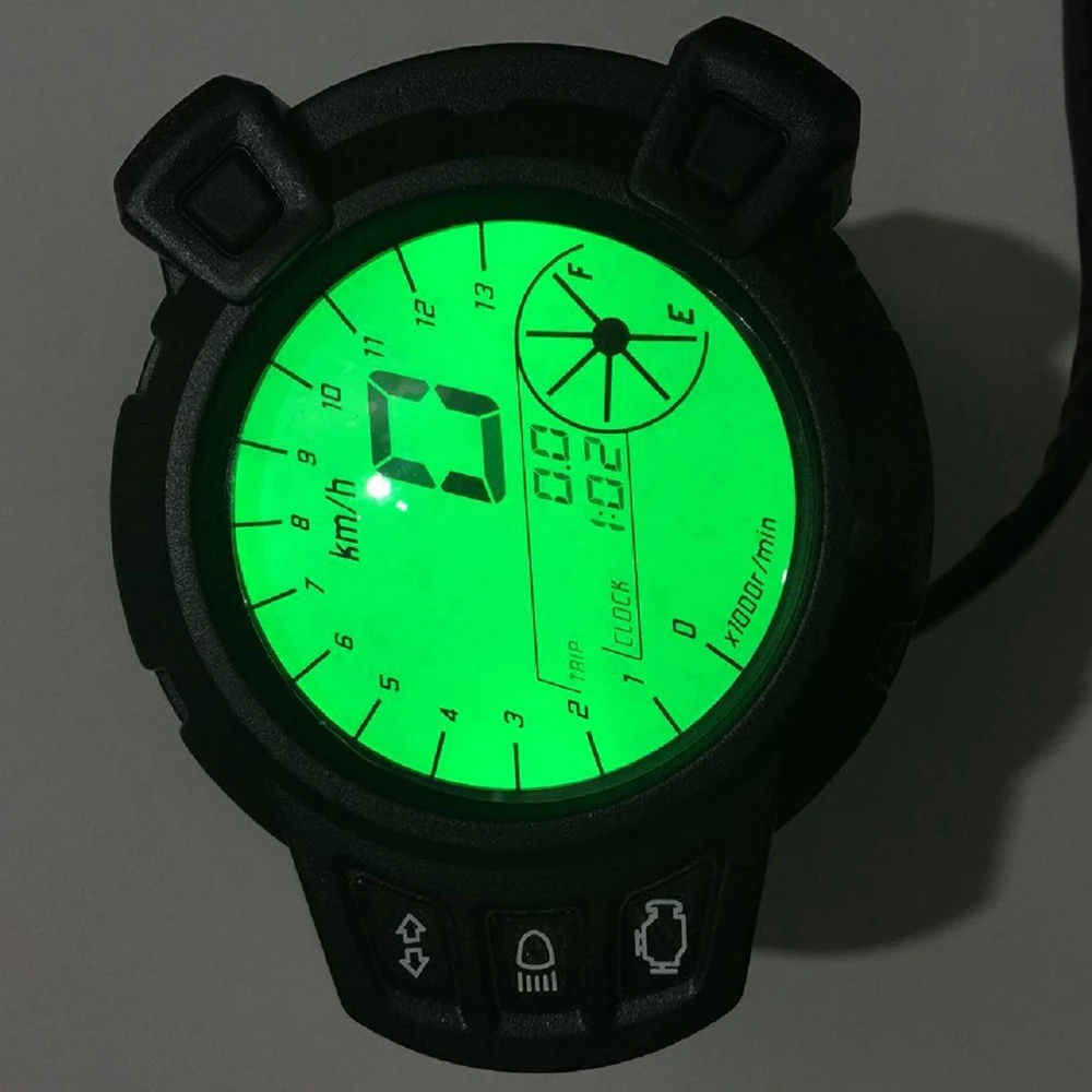 12V 7 Color Motorcycle Odometer Speedometer Fuel Level Gauge Backlight Modified LCD Instrument for Land Rover Yamaha BWS125