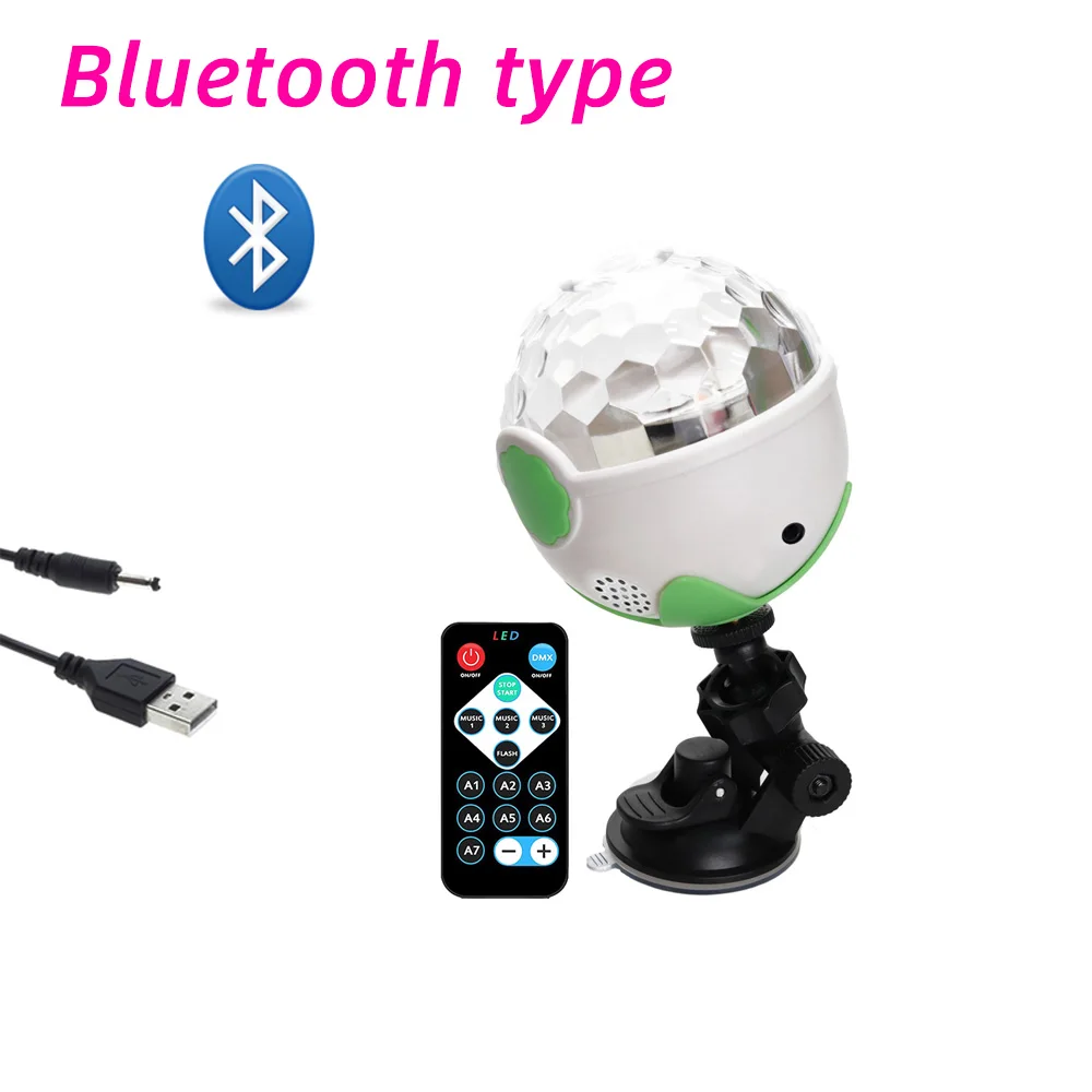 Bluetooth автомобильный DJ диско-светильник s USB мини карманный хрустальный магический шар лазерный сценический светильник вечерние сценический Светильник проектор светильник ing эффект - Цвет: Bluetooth Type White