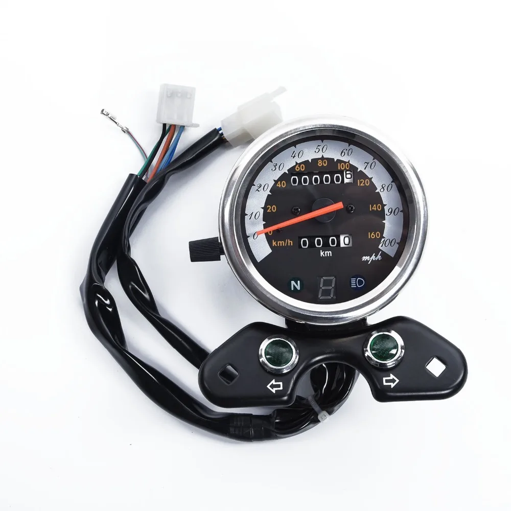 1 шт. мотоцикл спидометр тахометр Speedo метр для Suzuki кафе гонщик Высокое качество Черный 9,5 см одометр спидометр