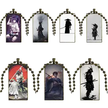 

For Women Japan Samurai Girl On Sale Luxury Cool Brand Bronze Color Jewelry Fashion Statement Necklace Glass Necklaces Pendants