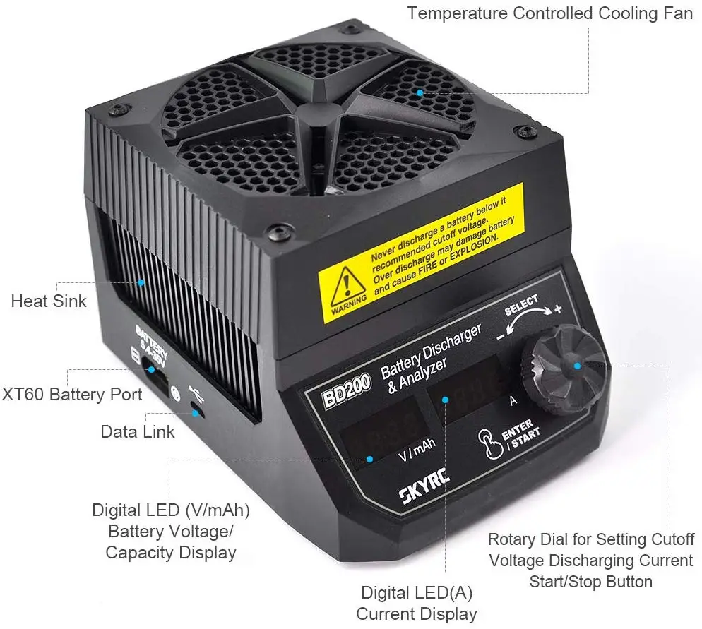SKYRC BD200 разрядник батареи анализатор разрядки 5,4 V-35 V тестер нагрузки аккумулятора постоянного Мощность постоянного тока с тестером емкости