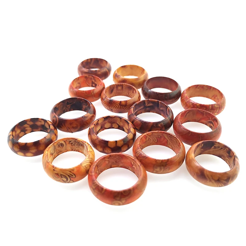 

YD&YDBZ New Wood Rings 5 Sizes Round Jewelry Harajuku Gothic Wooden Jewelry Fashion Finger Ring Accessories Wholesale Round Ring