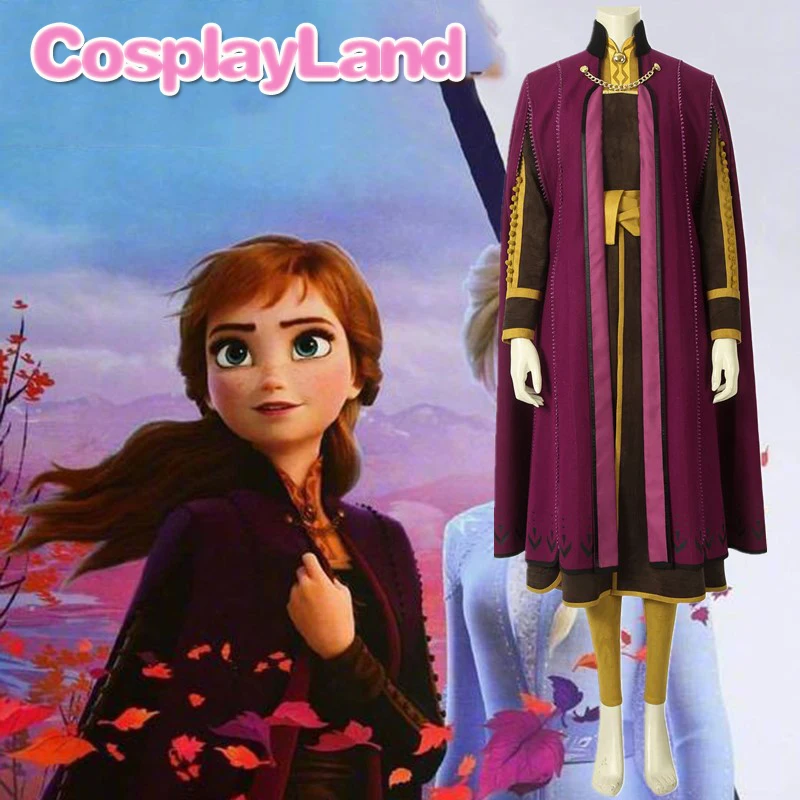 

Anna Cosplay Costume Halloween Party Fancy Snow Grow Queen Princess Costume Elsa Anna Dress outfits for Adult Women Custom Made