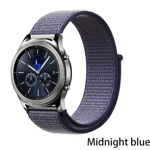 Нейлон pulseira для samsung galaxy watch 46 мм 42 мм gear S3 22 мм 20 мм Frontier классический активный ремешок huami amazfit bip huawei gt 2 - Цвет ремешка: midnight blue 1
