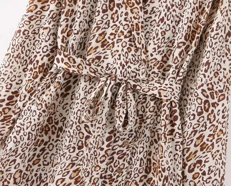 KIYUMI Boho платье осеннее сексуальное леопардовое платье мини женское платье с v-образным вырезом с длинным рукавом пляжные свободные хлопковые платья Vestidos