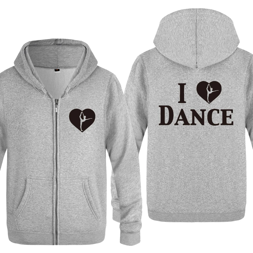 I Love Dance креативные толстовки мужские 2018 флисовые с капюшоном на молнии кардиганы