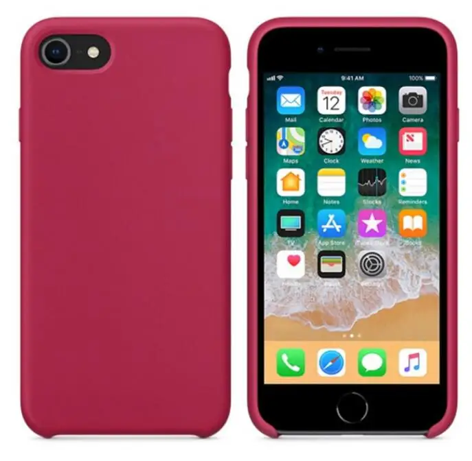 Rose Red Роскошный силиконовый чехол с логотипом для iPhone 6 6s 7 8 Plus Xs Max XR X, чехол для Apple iPhone 11 Pro Max, чехол для телефона Capa - Цвет: Rose Red