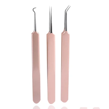

3PCS/1Pc Makeup Comedone Remover Kit Professional Blackhead Acne Pimple Blemish Extractor Remover Clip Needle Tweezers Tools