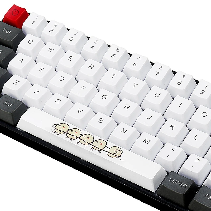 Желтый цыпленок SpaceBar 6.25U DIY Новинка Keycap пятисторонняя красящая лента для возгонки