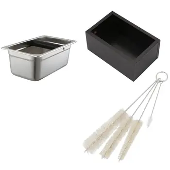 

4Pcs Cleaning Brushes for Bottle Kettle Teapot Etc. & 4x Stainless Steel Espresso Coffee Knocking Box Container