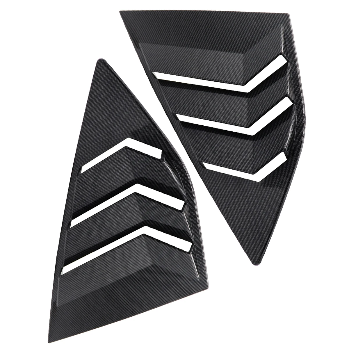 1 Pair Car Rear Quarter Spoiler Panel Side Vent Window Louver high quality ABS plastic Stepped design fit for Focus ST RS MK3 - Цвет: Bright Black