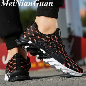 

Large Size Sneakers for Men Low Top Light Soft Summer Shoes Blade Platforms Men's Casual Shoes Breathable Man Slip-on Shoe B12