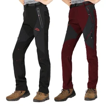 Мужские и женские длинные штаны для спорта на открытом воздухе, водонепроницаемые зимние лыжные штаны, флисовые штаны из флиса, лыжные походные брюки