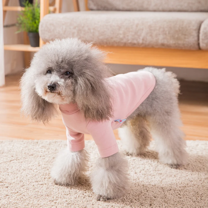 Hipidog Мягкая дышащая однотонная Вышивка Осень Зима вязаная одежда для животных для щенков свитер для собаки