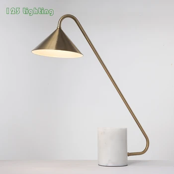 

Marble Living Room Desk Light Gold Metal Bedside Lamp E27 LED Bulb American Country side Style Study Reading Lighting Fixtures