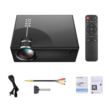 

Portable LCD Projector Full HD LED Projector 1080P Supported 50000 Hours Lamps Life Support HD/ USB/ VGA/ AV/ Headphone/ SD Card