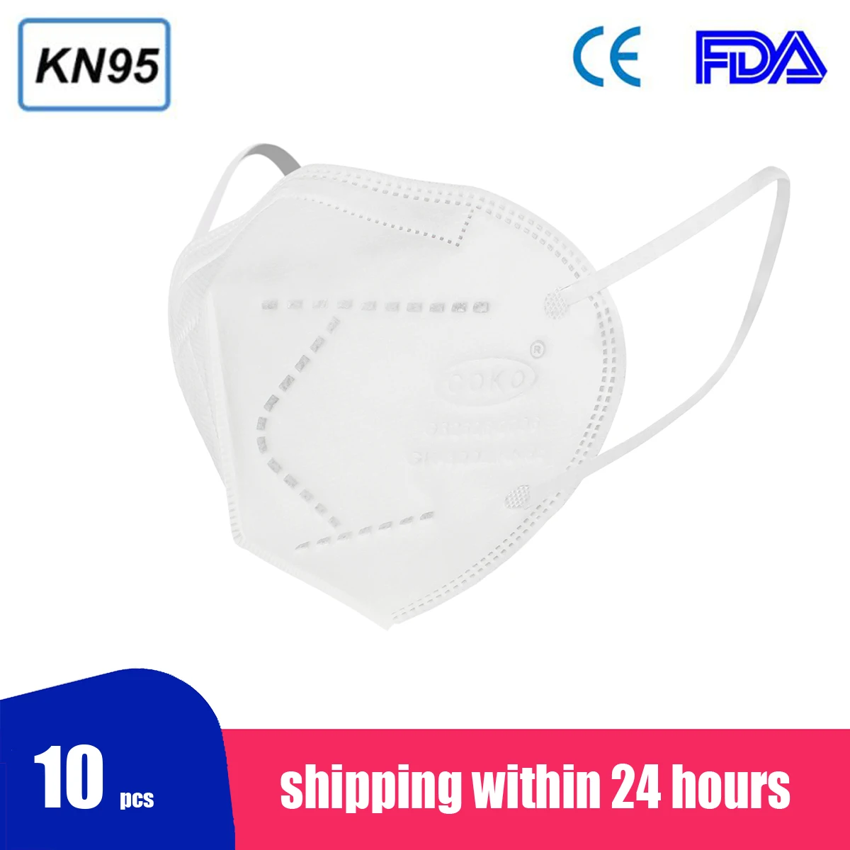 

Fast Shipping 10pcs N95 Non-disposable FFP2 Masks KN95 Protective Particulate Respirator 95% Filtration Rate PM2.5 Dust