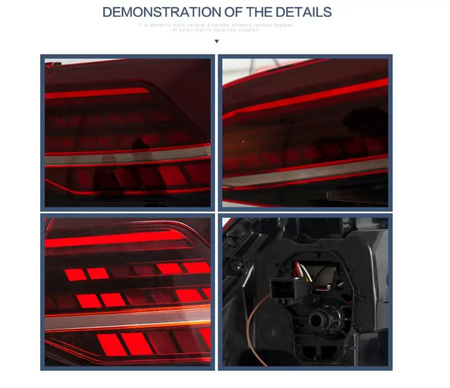 VLAND factory for car tail lamp for Golf 7 led taillight for Golf 7.5 tail light with full LED moving signal