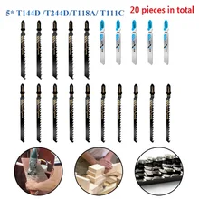 20 peças sobresselentes da ferramenta elétrica da lâmina de serra do gabarito do aço carbono alto de 20 pces para a madeira/corte t144d do metal/t244d/t118a/t111c