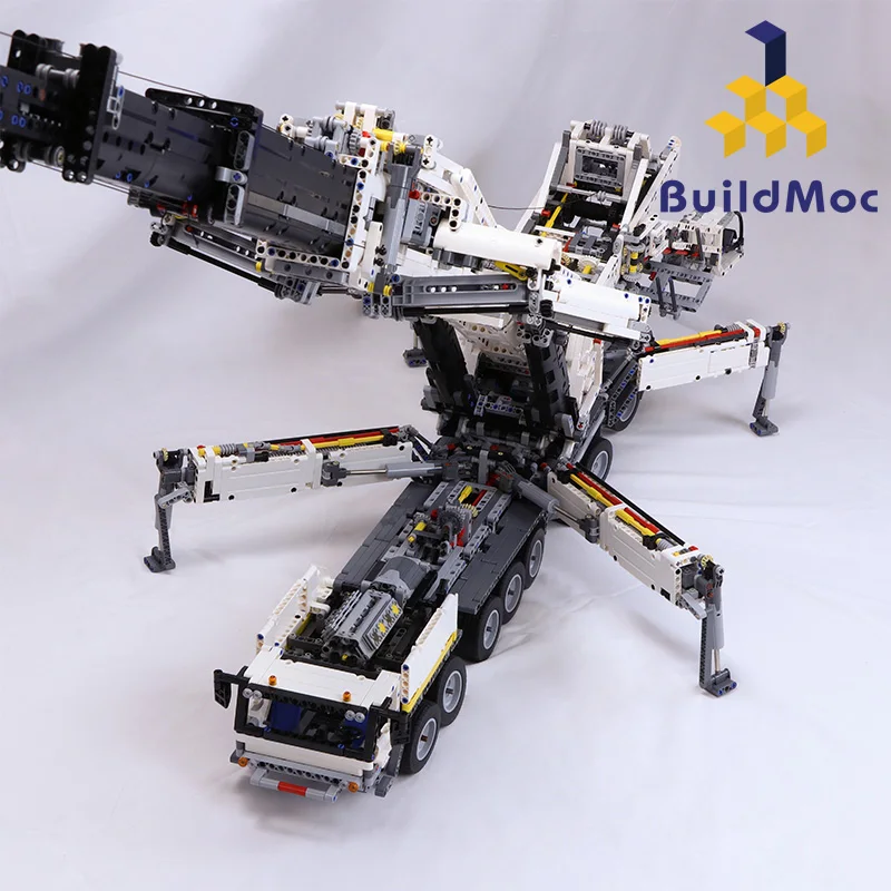 BuildMOC мощный мобильный кран здание LTM11200 RC Liebherrr моторная техника наборы Блоки Кирпичи подарок на день рождения детей C104