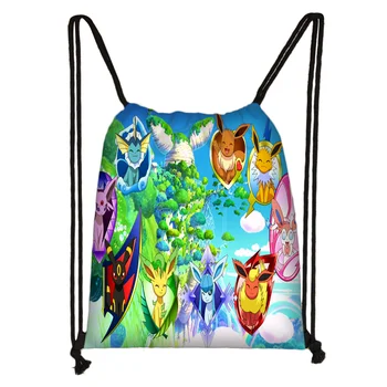 

Custom Pokemon Drawstring Bag Satchel Casual Backpack Teenager Storage Bag Women Men 32x38cm*18-1031-02-73