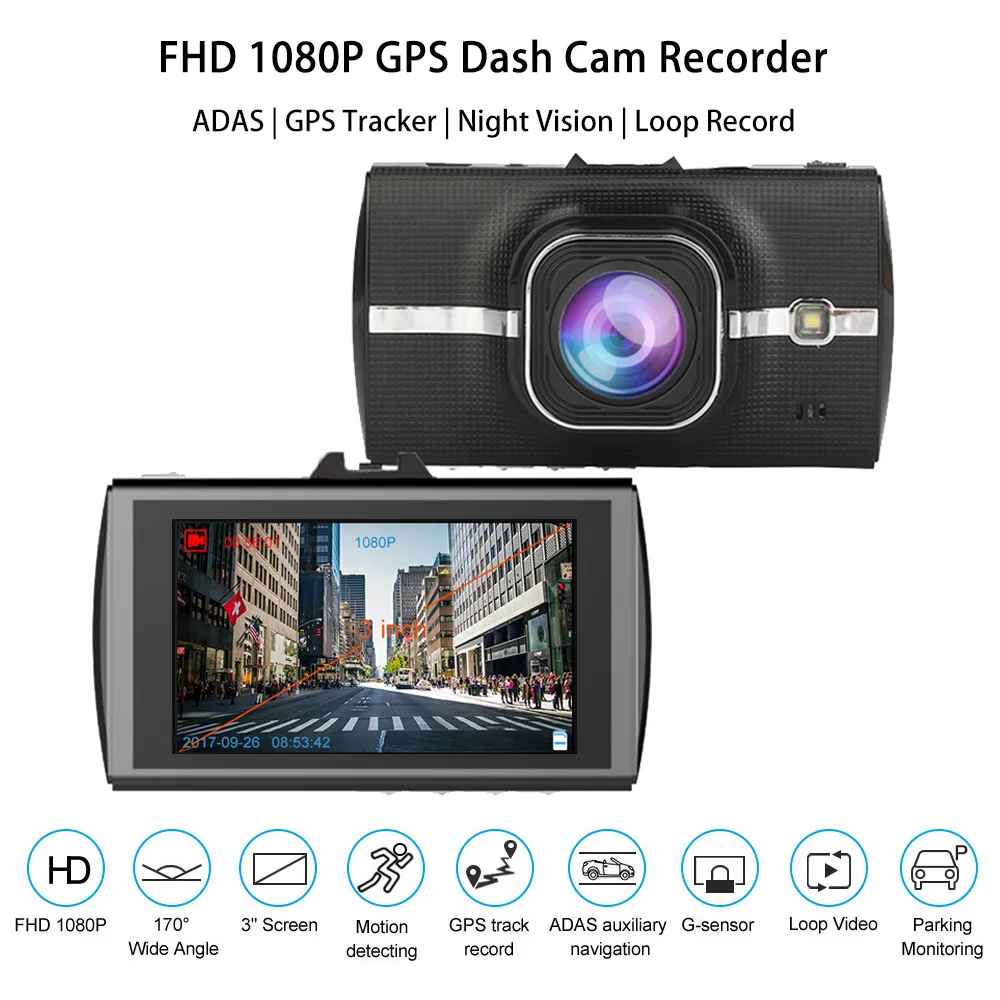E-ACE B09 Dash Cam gps ADAS Автомобильный видеорегистратор Камера FHD 1080p Dashcam с камерой заднего вида 24H монитор парковки регистрационная видеокамера