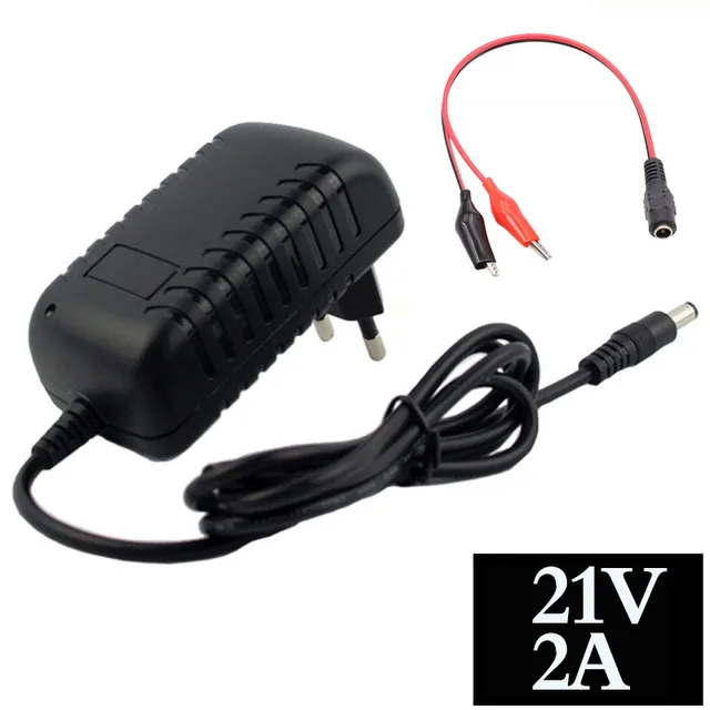 21V 2A 18650 Lithium Battery Charger 18V lithium battery Charger 5.5mm x 2.1mm DC Power Jack Socket Female Panel Mount Connector DC-5
