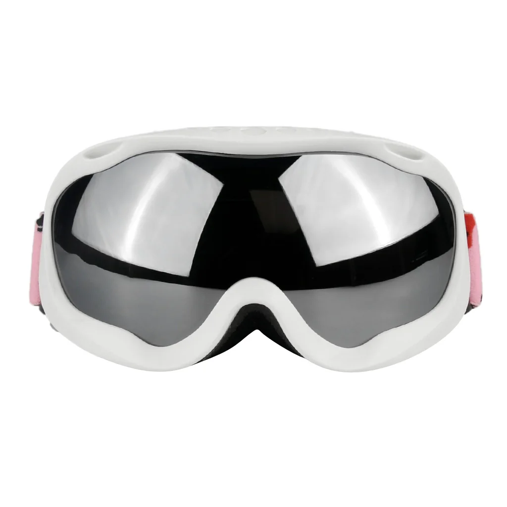 White Frame Silver Winter Snow Goggles Ski Sun Snowboard Eyewear Mask for Skiing Skating Snowboard Snowmobile Hiking Dnowboarding - Цвет: White Frame Silver