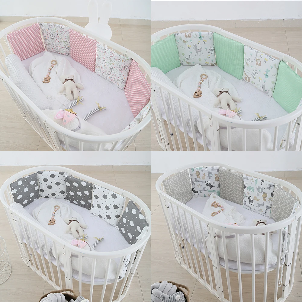 

6pcs Pure Cotton Crib Bed Surround Baby Bumpers Anti-collision Kit Newborn Bed Surrounding Around Cushion Cot Protector Bedding