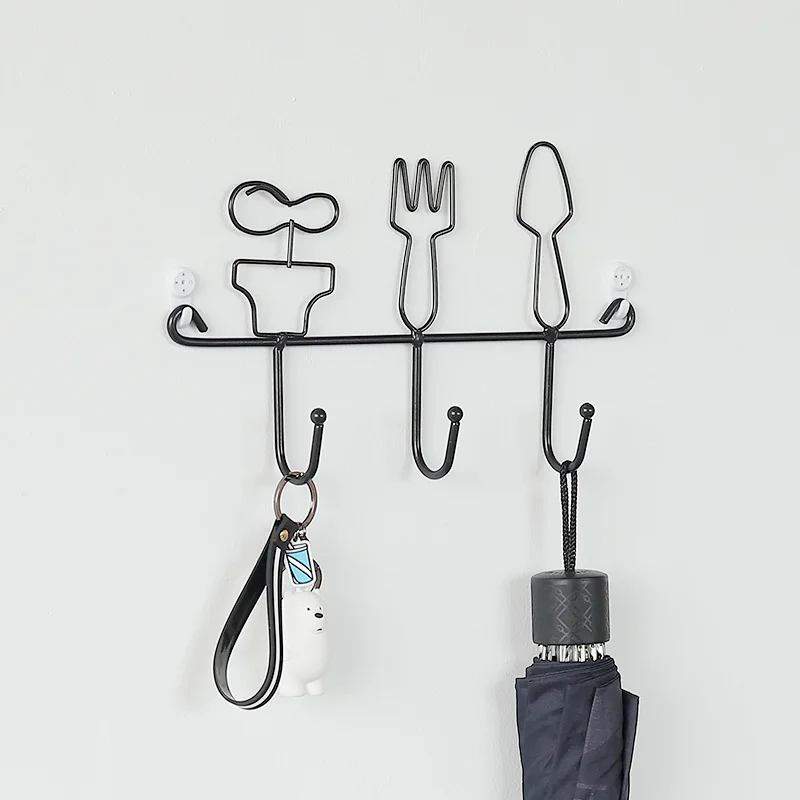 Креативные металлические крючки из скандинавского железа ручной работы, настенные подвесные ключи, пальто, настенные декоративные крючки, кепка, ключи, стеллажи для хранения, домашняя организация