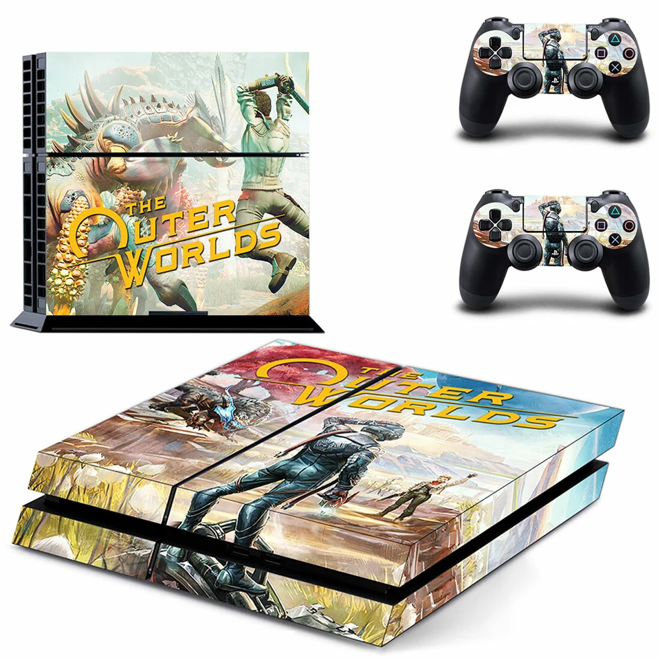 GYTM2824 Виниловая наклейка PS4 наклейка для sony playstation 4 консоль и 2 контроллера Skins-внешний мир - Цвет: GYTM2824