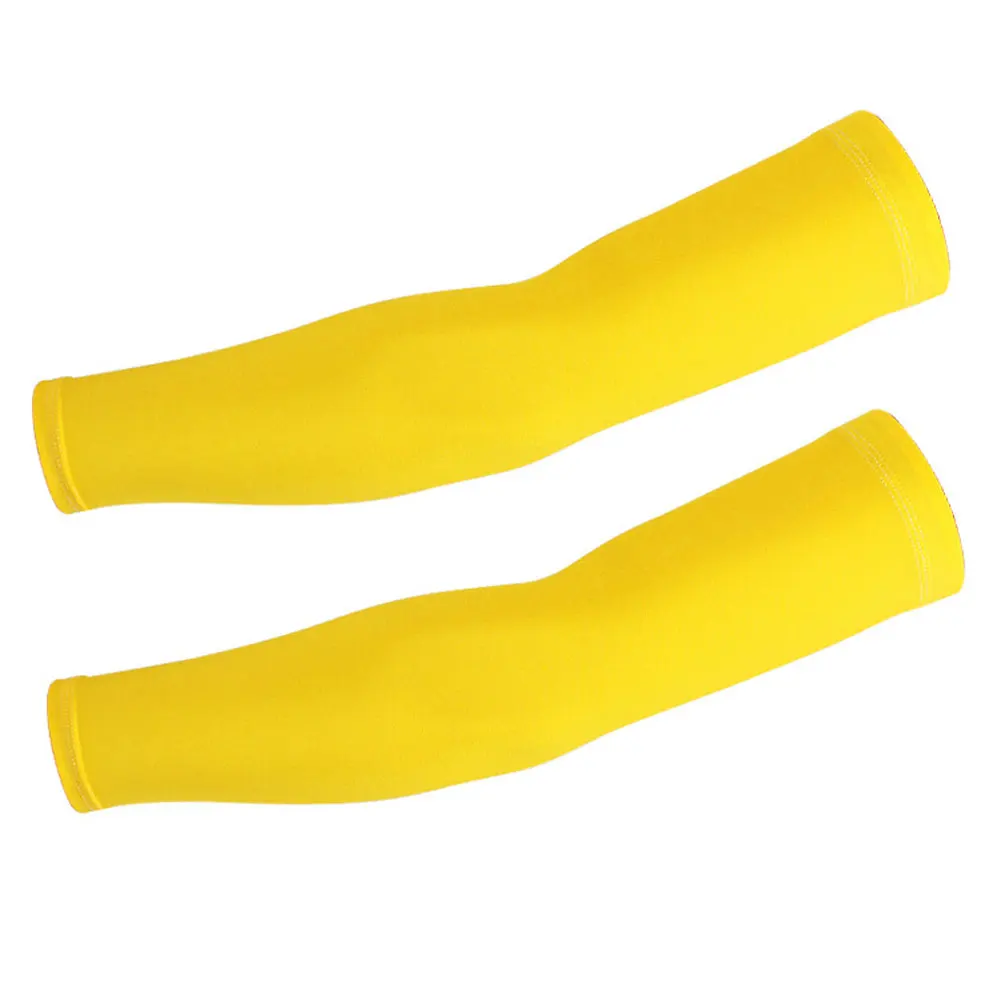 1 пара для рук с защитой от ультрафиолета рукава с антискользящим покрытием татуировки компрессионные солнцезащитные очки ледяной шелк охлаждающие спортивные рукава - Цвет: Цвет: желтый