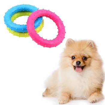 

Pet Dog Biting Rubber Ring Toy Puppy Dog Bite-resistant Rubber Thorn Ring Circle Cleaning Tooth Molar Training Toy Pet Supplies