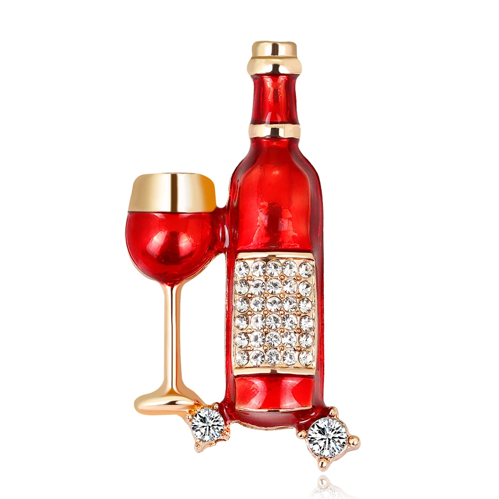 

Fashion Wine Bottle Wine Cup Red Enamel Pins Love Brooch for Lover Metal Badge Pin Backpack Lapel Collar Pins Jewelry Gifts