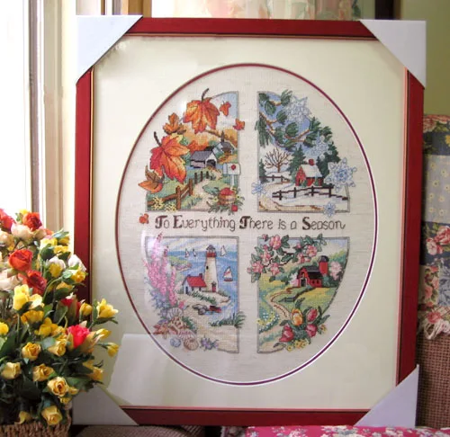SJ029 Stich Cross Stitch Kits Craft Packages Cotton Seasons Painting Counted China DIY Needlework Embroidery Cross-Stitching