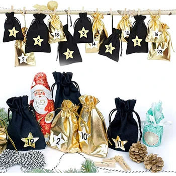 

24Pcs/Set Merry Christmas Advent Calendar Number Paper Sticker Cookie Candy Seal Stickers Xmas Decoration DIY Gifts navidad