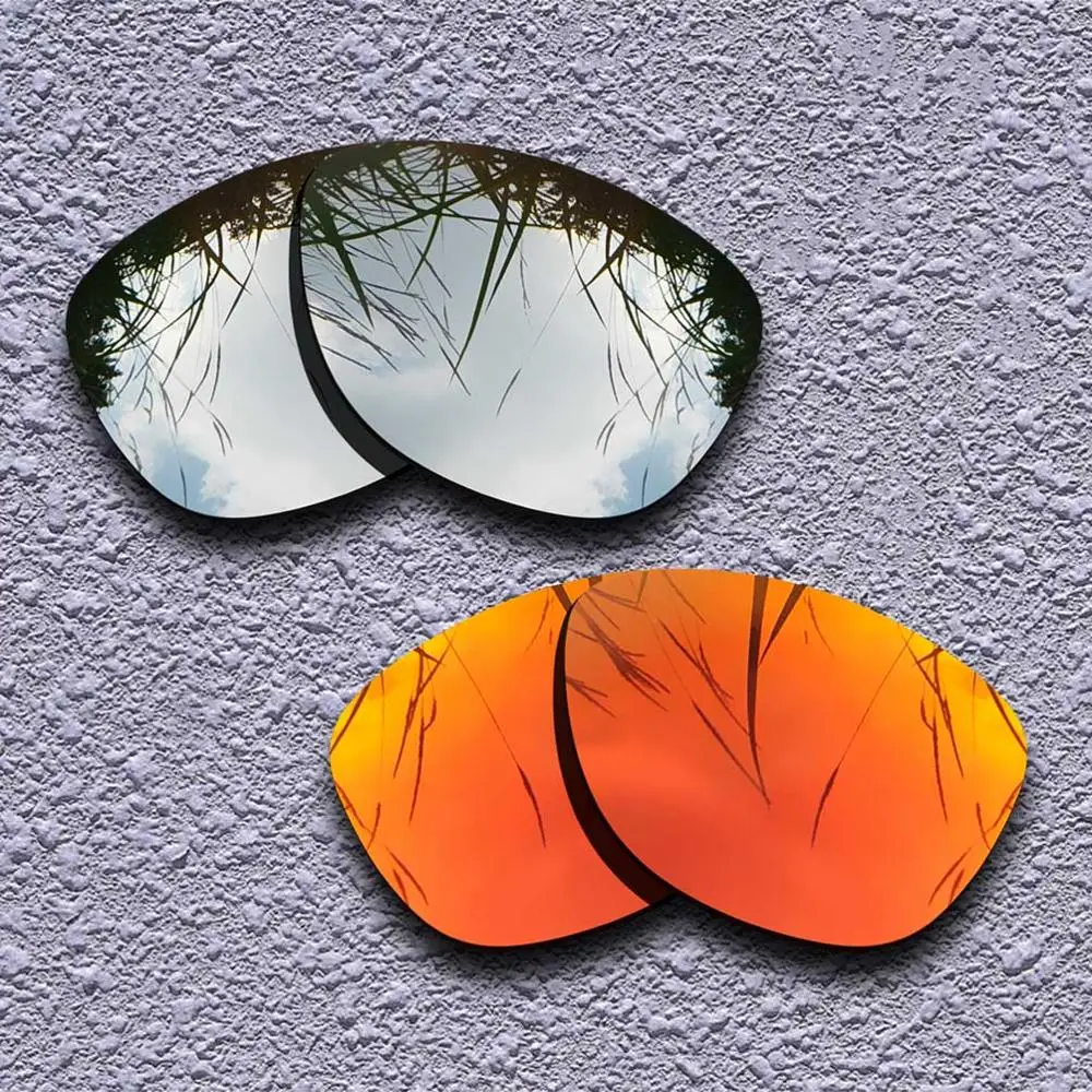 2 пары поляризованных сменных линз для солнцезащитных очков Oakley Frogskins-несколько вариантов - Цвет линз: Silver-Fire Red