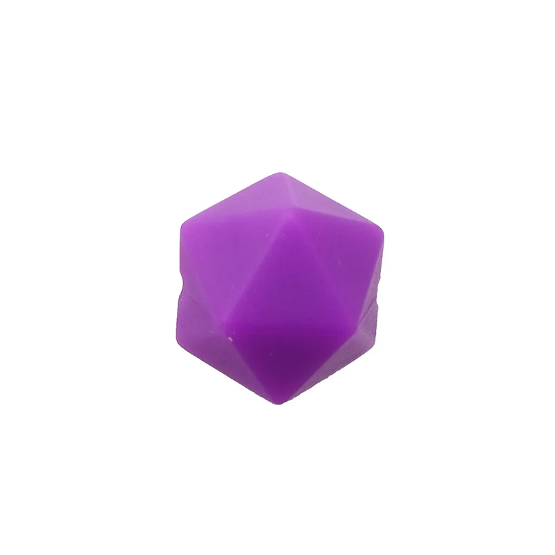 Chenkai 100 шт 14 мм Силиконовые icosahedron Прорезыватель для зубов детские Геометрическая бусина для DIY Детский Прорезыватель ожерелье или браслет аксессуары - Цвет: Lavender