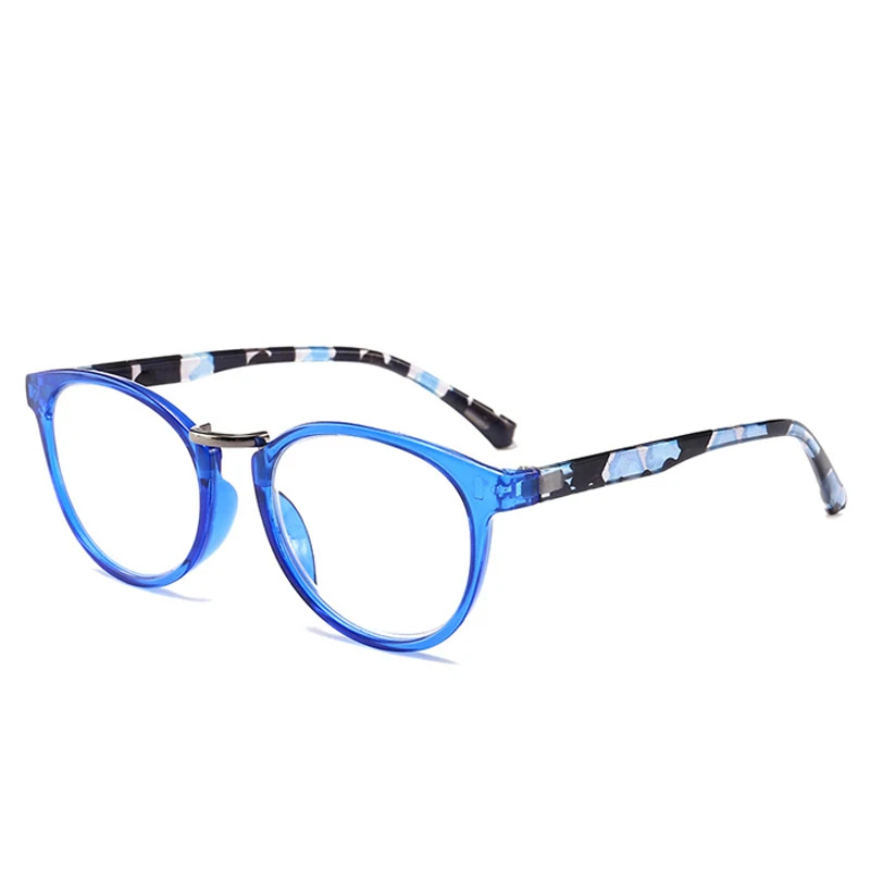 Zilead Круглые Цветочные складные очки для чтения линзы дужки на пружине Prebyopia очки дальнозоркость очки+ 1,0 до+ 4,0 - Цвет оправы: blue