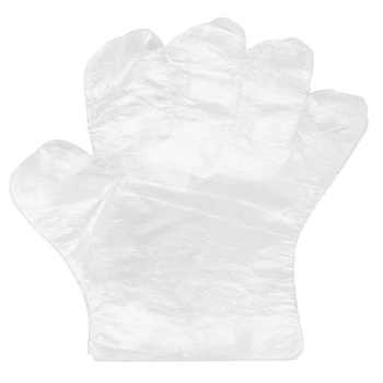 

50 Pair Food Service Hand Protective Plastic Disposable Gloves Clear