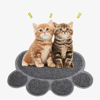 

Cute Cats Litter Trapping Mats Pads 30*40cm PVC Elastic Durable Fiber Mats Cats Litter Boxes Non-skid
