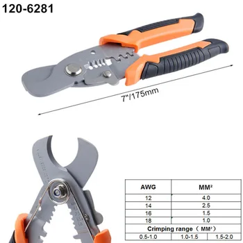 

7in Wire Stripper Crimping Pliers Stripping Scissors Shears Cable Cutter Electrician Tool 120-6280/6270/6282/6281 Wire Strippers