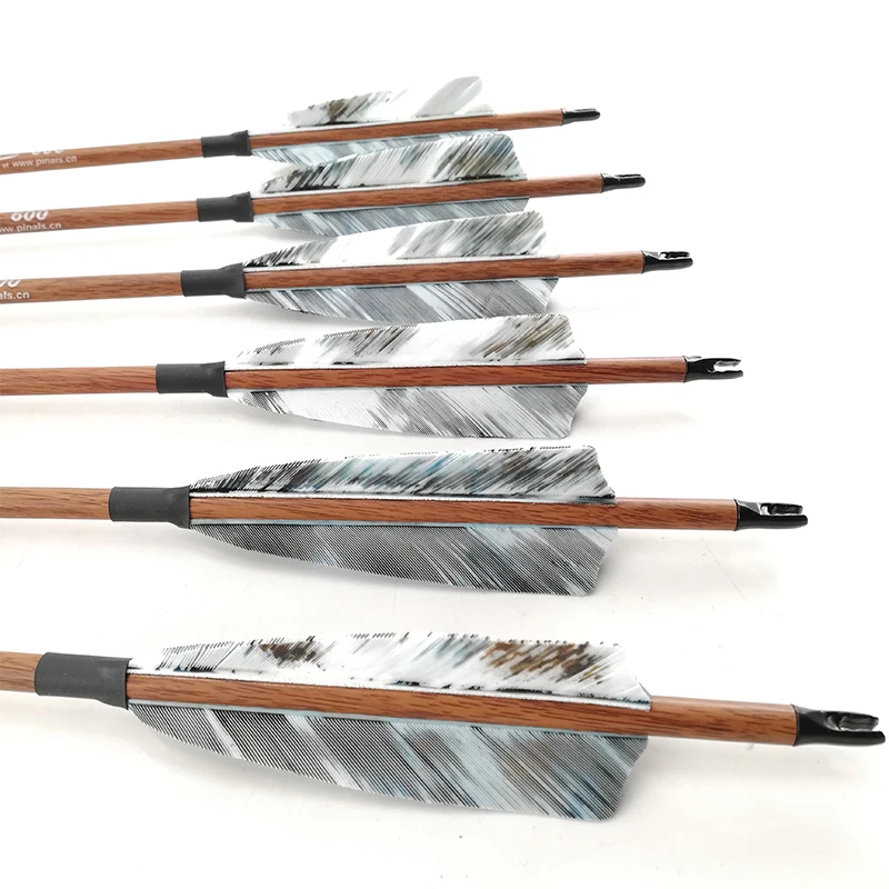 Inals-Archery-Spine-400-500-600-Carbon-Arrows-Wooden-Skin-Shafts-Turkey-Vanes-100gr-Points-Compound (1)