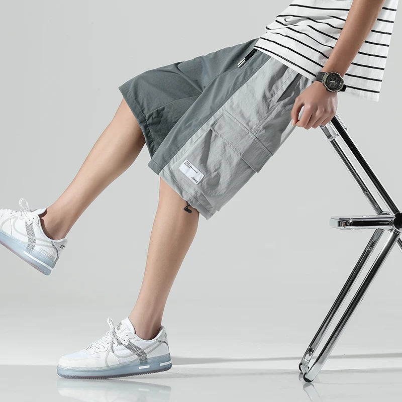 

Summer Loose Five Point Shorts Men Casual Jogging Shorts Fashion Patchwork Mens Shorts 2021 New Street Trend Sweat Shorts Men