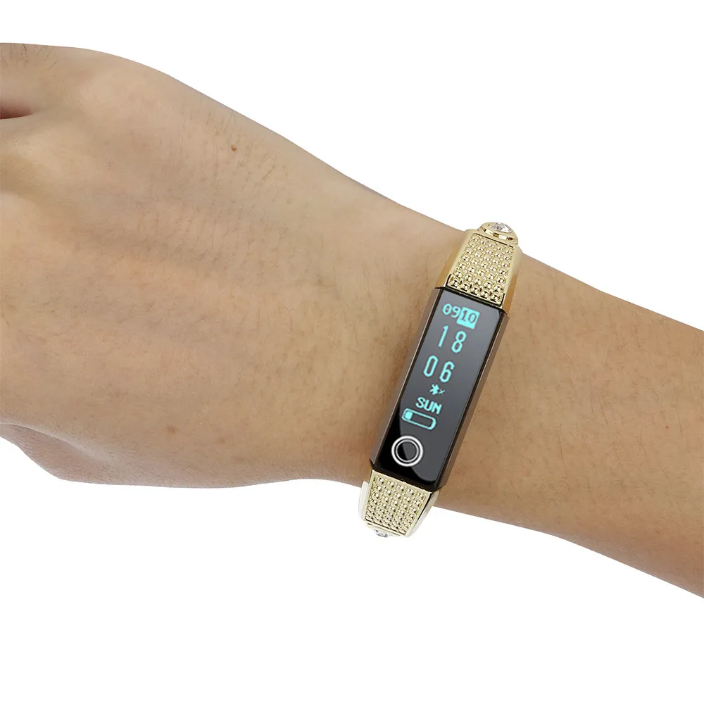 Браслет Ouhaobin из нержавеющей стали с бриллиантами для Fitbit Alta hr, браслет для часов Fitbit, часы Alta, браслет 101#2