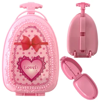 

NK 1 Pcs Fashion Doll Accessories Plastic Furniture Kids Toys Play House Travel Train Suitcase Luggage For Barbie Doll 50E 12X