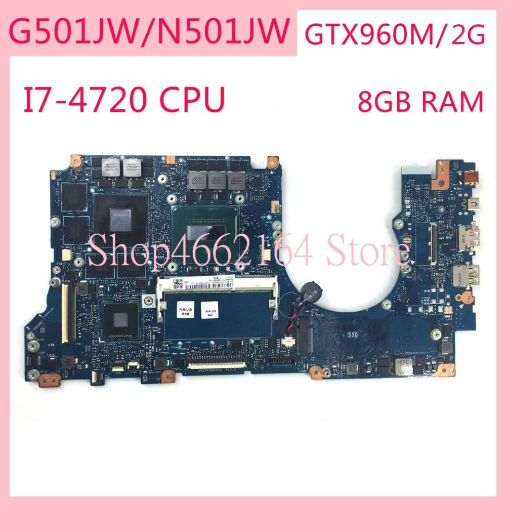 N501JW материнская плата I7-4720CPU GTX960M/2G 8ГБ Оперативная память для ASUS UX501JW UX501J N501J G501J
