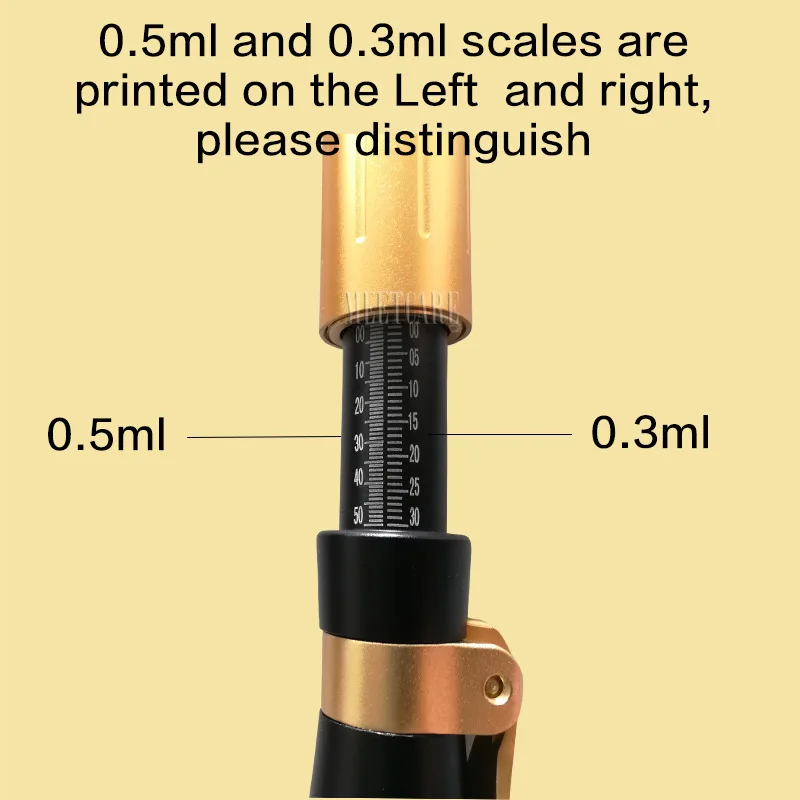 2в1 мезо инжекторный пистолет гиалуроновая ручка 0,3 мл и 0,5 мл головка Золотая гиалурониковая кислотная ручка губа наполнитель Jnjector неинвазивный небулайзер Новинка