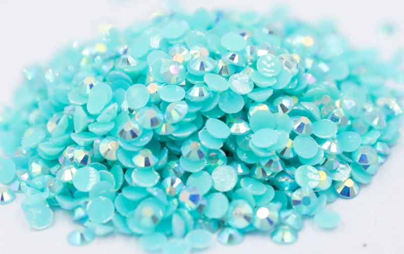 

Jelly Aquamarine AB Color Flatback стразы Resin Non hotfix Rhinestones in Bulk Package Plastic Nail Art Decoration for Garment