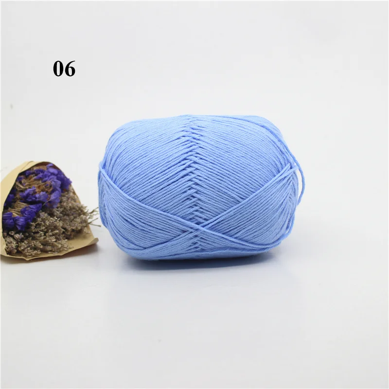 1pc 06 1 шт. пряжа хлопок Хлопок Вязание Пряжа для Вязания Пряжи для Вязания Мягкие Плавные Естественные Анти-Пиллинг 20 Цветов - Цвет: 1pc 06